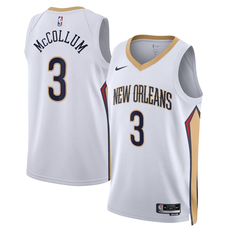 C.j. Mccollum 3 New Orleans Pelicans Unisex Swingman Jersey - Association Edition - White