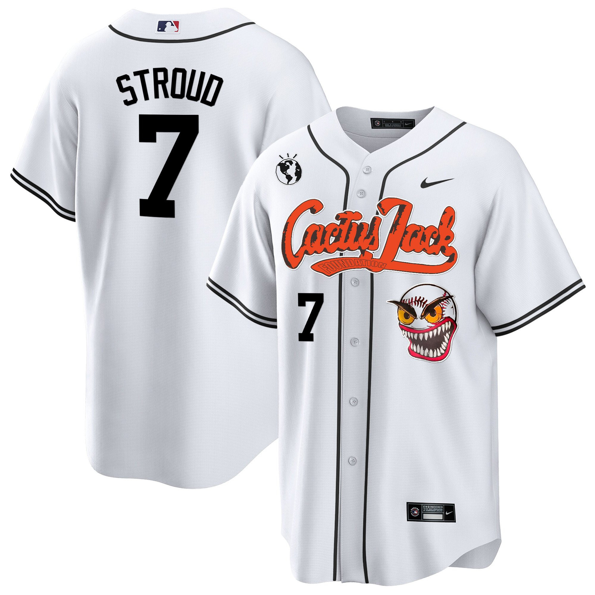 Cj Stroud 7 Houston Astros Cactus Jack White Jersey - Men