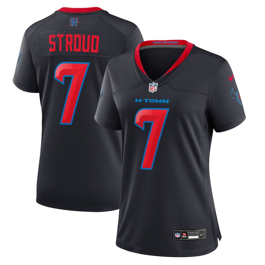 C.j. Stroud 7 Houston Texans Alternate Game Women Jersey - Navy Js3580