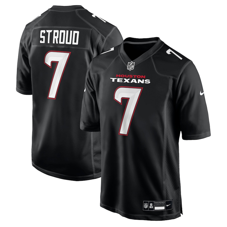 C.j. Stroud 7 Houston Texans Fashion Men Jersey - Carbon Black Js5314