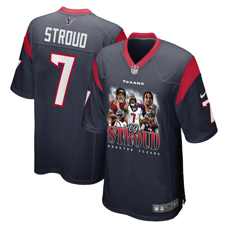 C.j. Stroud 7 Houston Texans The Chosen One Game Men Jersey - Navy Js4928