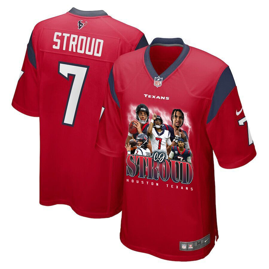 C.j. Stroud 7 Houston Texans The Chosen One Game Men Jersey - Red Js5725