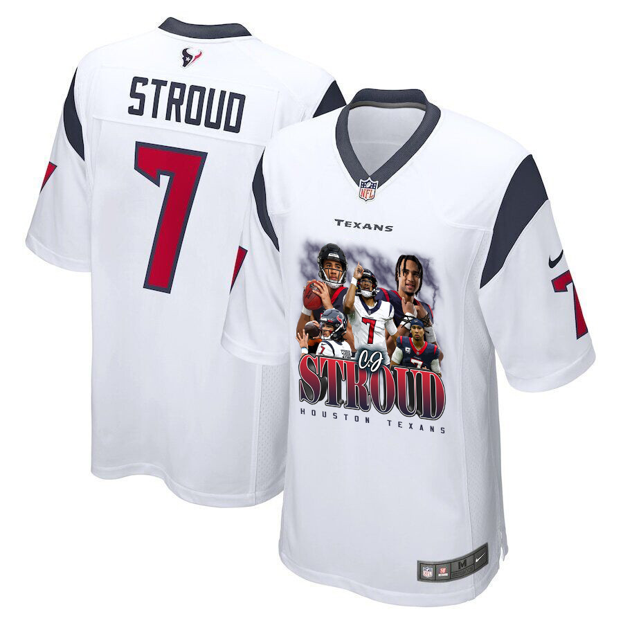 C.j. Stroud 7 Houston Texans The Chosen One Game Men Jersey - White Js2780