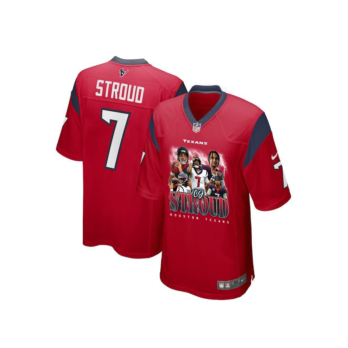 C.j. Stroud 7 Houston Texans The Chosen One Game Youth Jersey - Red Js7362