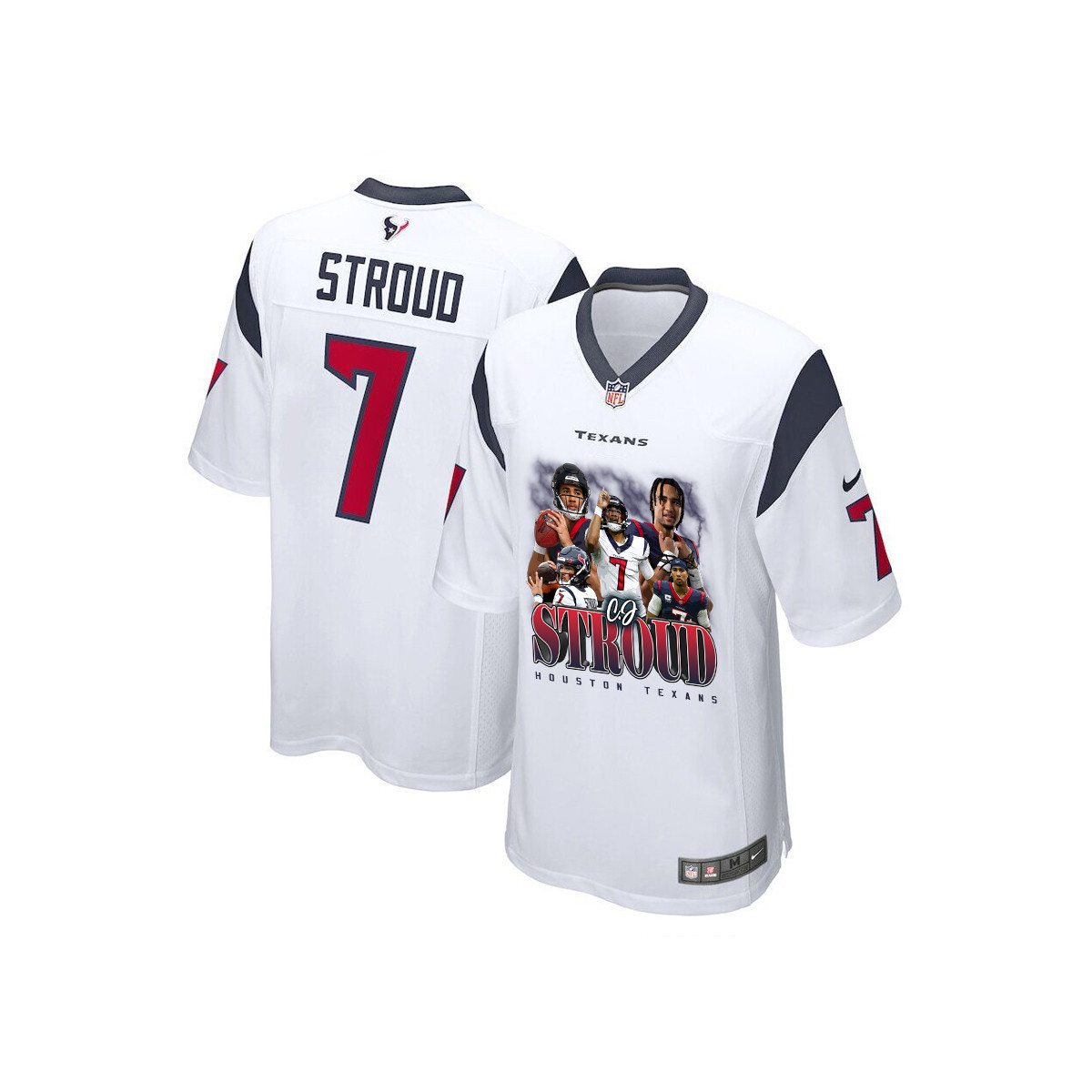 C.j. Stroud 7 Houston Texans The Chosen One Game Youth Jersey - White Js6299