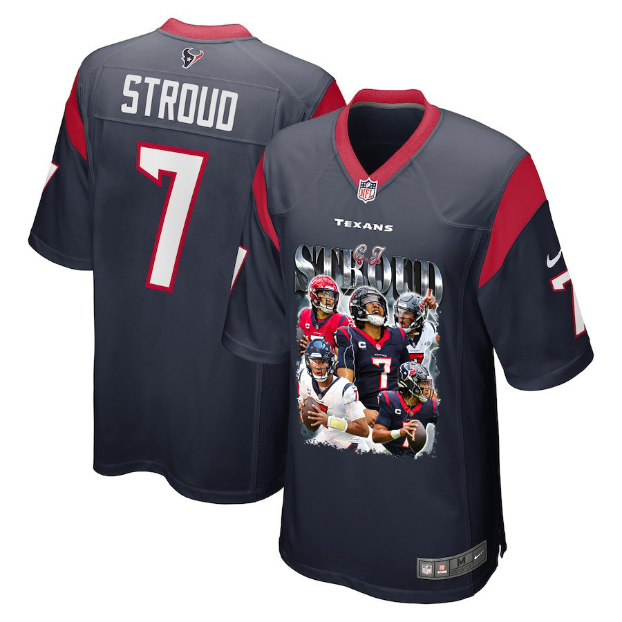 C.j. Stroud 7 Houston Texans The Gunslinger Game Men Jersey - Navy Js1698