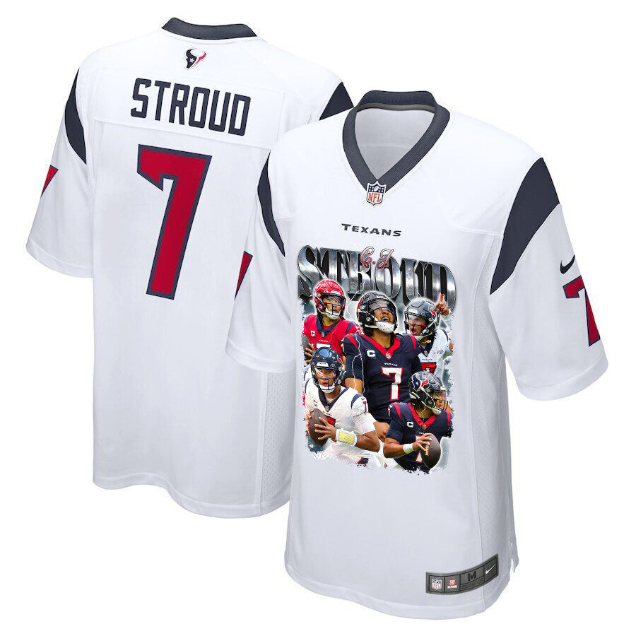 C.j. Stroud 7 Houston Texans The Gunslinger Game Men Jersey - White Js6325