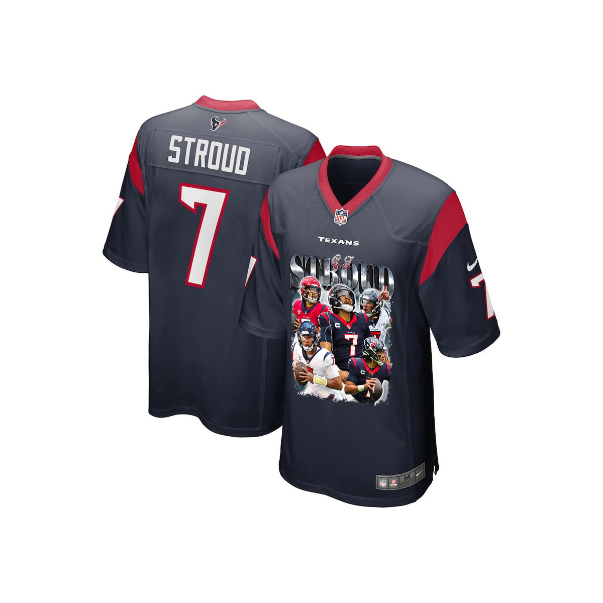C.j. Stroud 7 Houston Texans The Gunslinger Game Youth Jersey - Navy Js4513