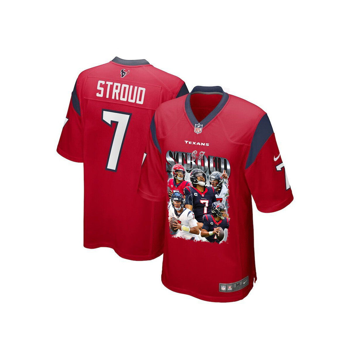 C.j. Stroud 7 Houston Texans The Gunslinger Game Youth Jersey - Red Js4319