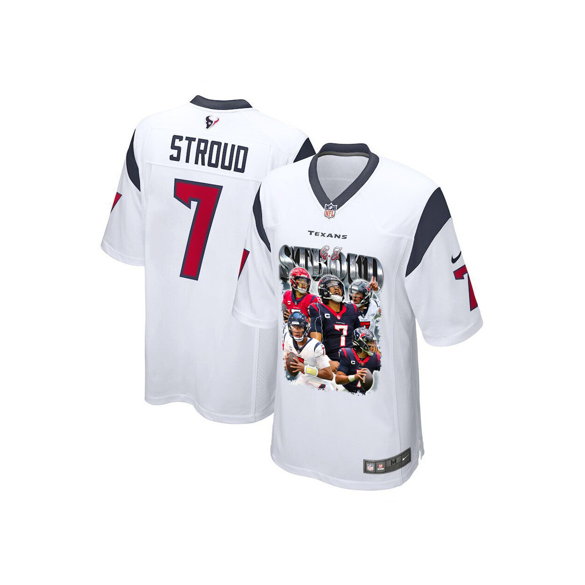 C.j. Stroud 7 Houston Texans The Gunslinger Game Youth Jersey - White Js9251