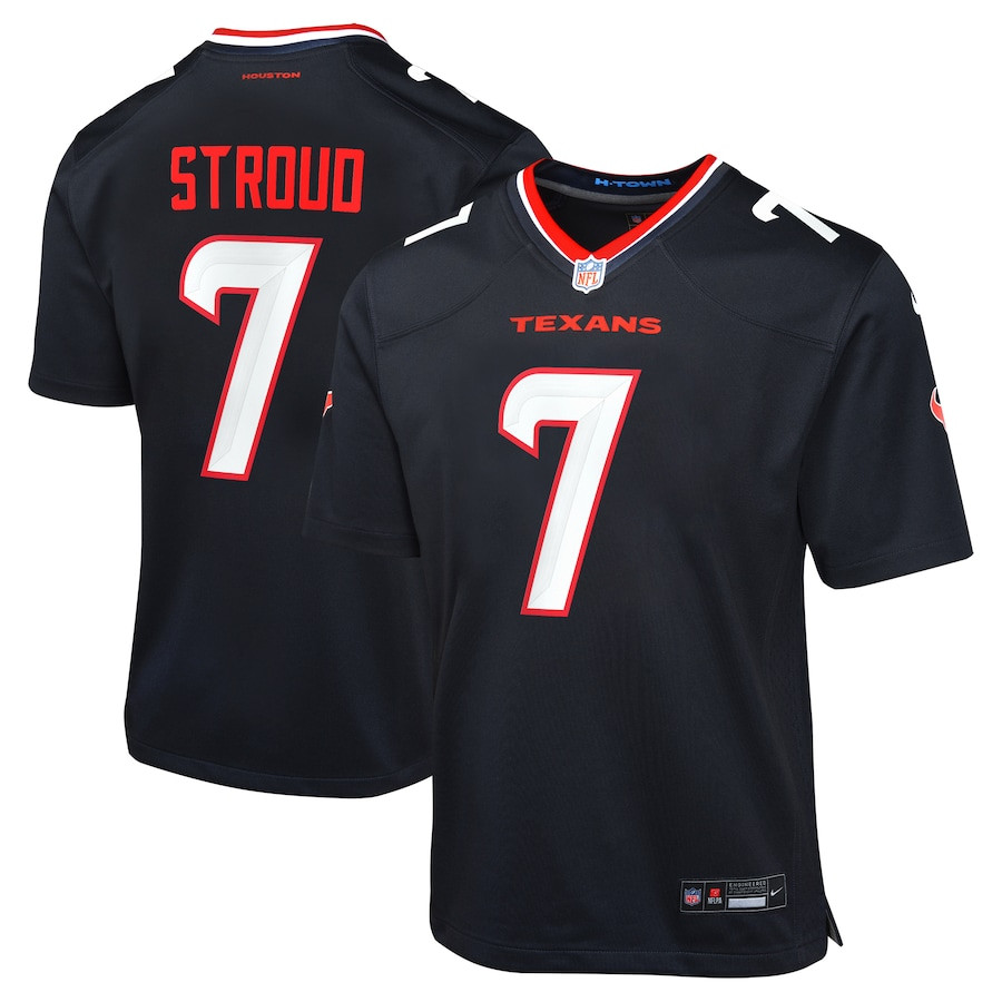 C.j. Stroud 7 Houston Texans Youth Game Jersey - Navy Js5389