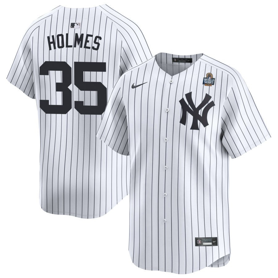Clay Holmes 35 New York Yankees 2024 World Series Home Limited Player Men Jersey - White