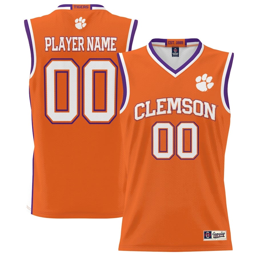 Clemson Tigers Nil Men Basketball Custom Jersey - Orange