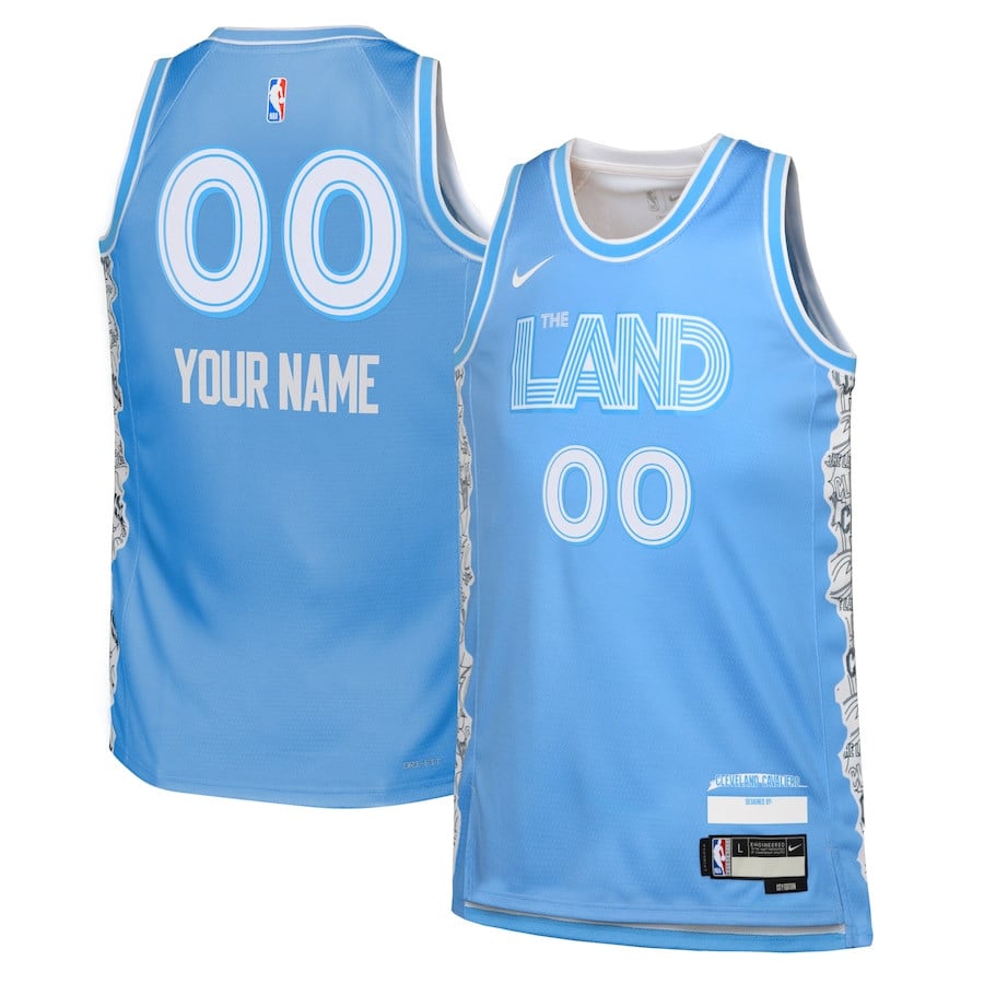 Cleveland Cavaliers 2024/25 Swingman Custom Youth Jersey - City Edition - Light Blue