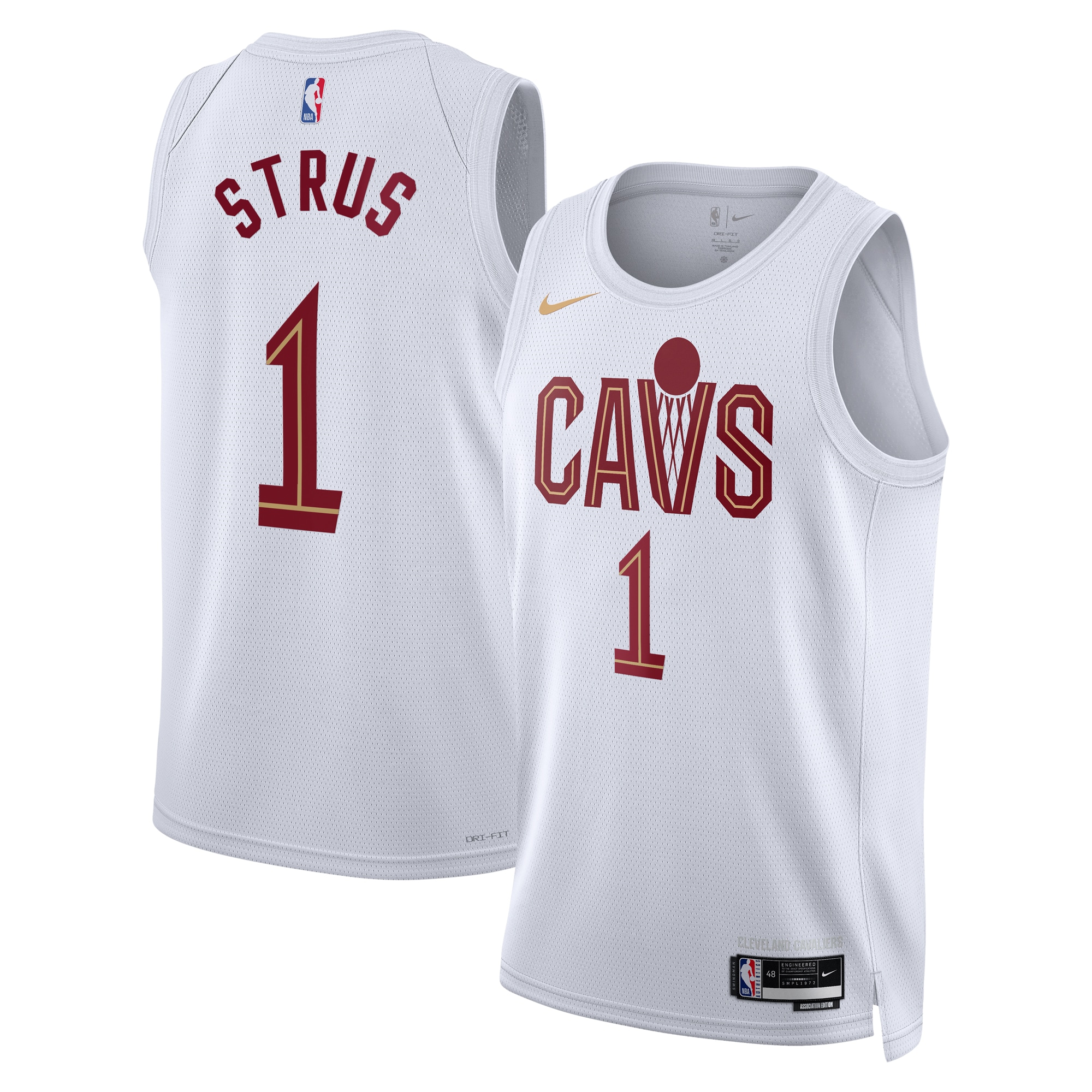 Cleveland Cavaliers Association Edition Swingman Jersey - White - Max Strus - Unisex