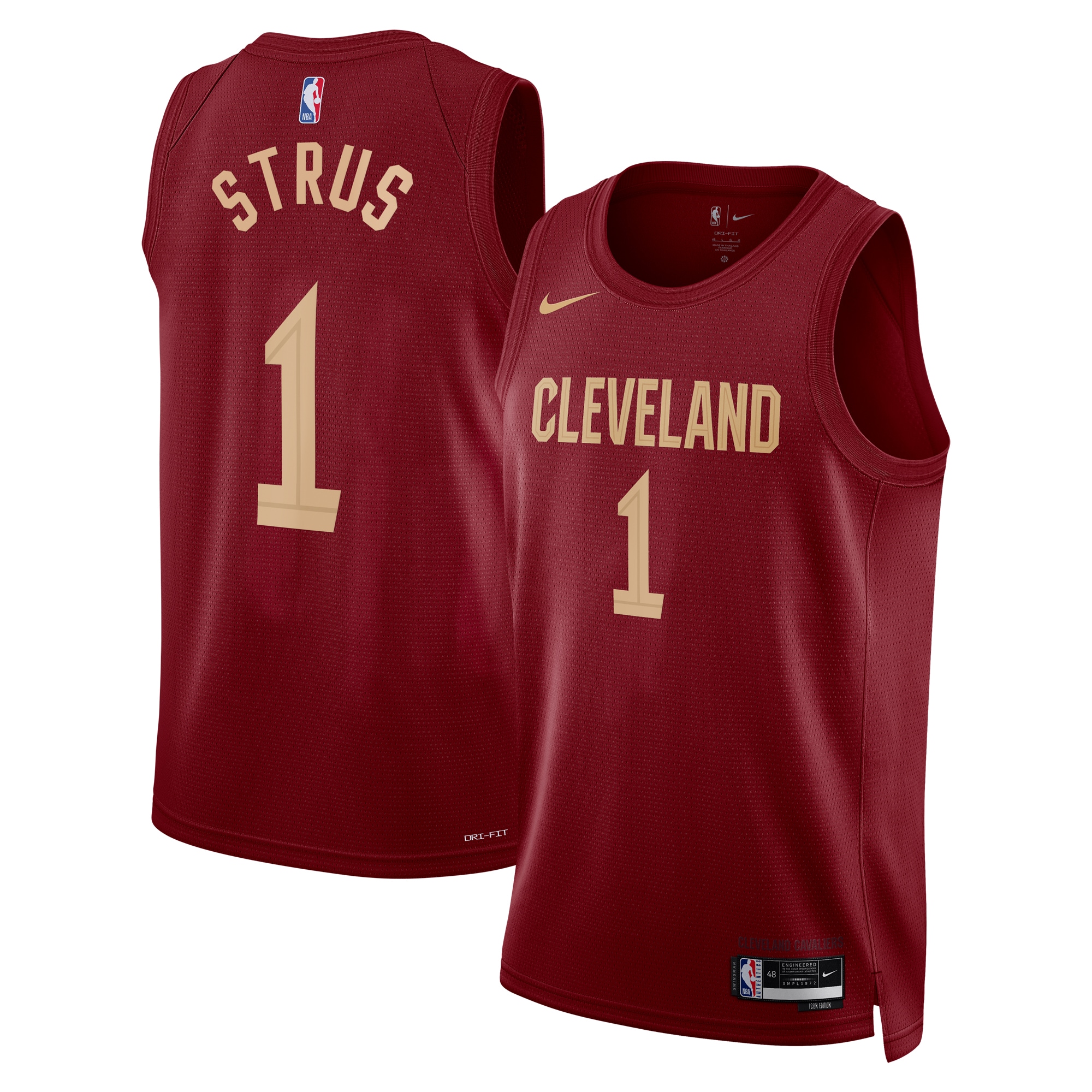 Cleveland Cavaliers Icon Edition Swingman Jersey - Maroon - Max Strus - Unisex