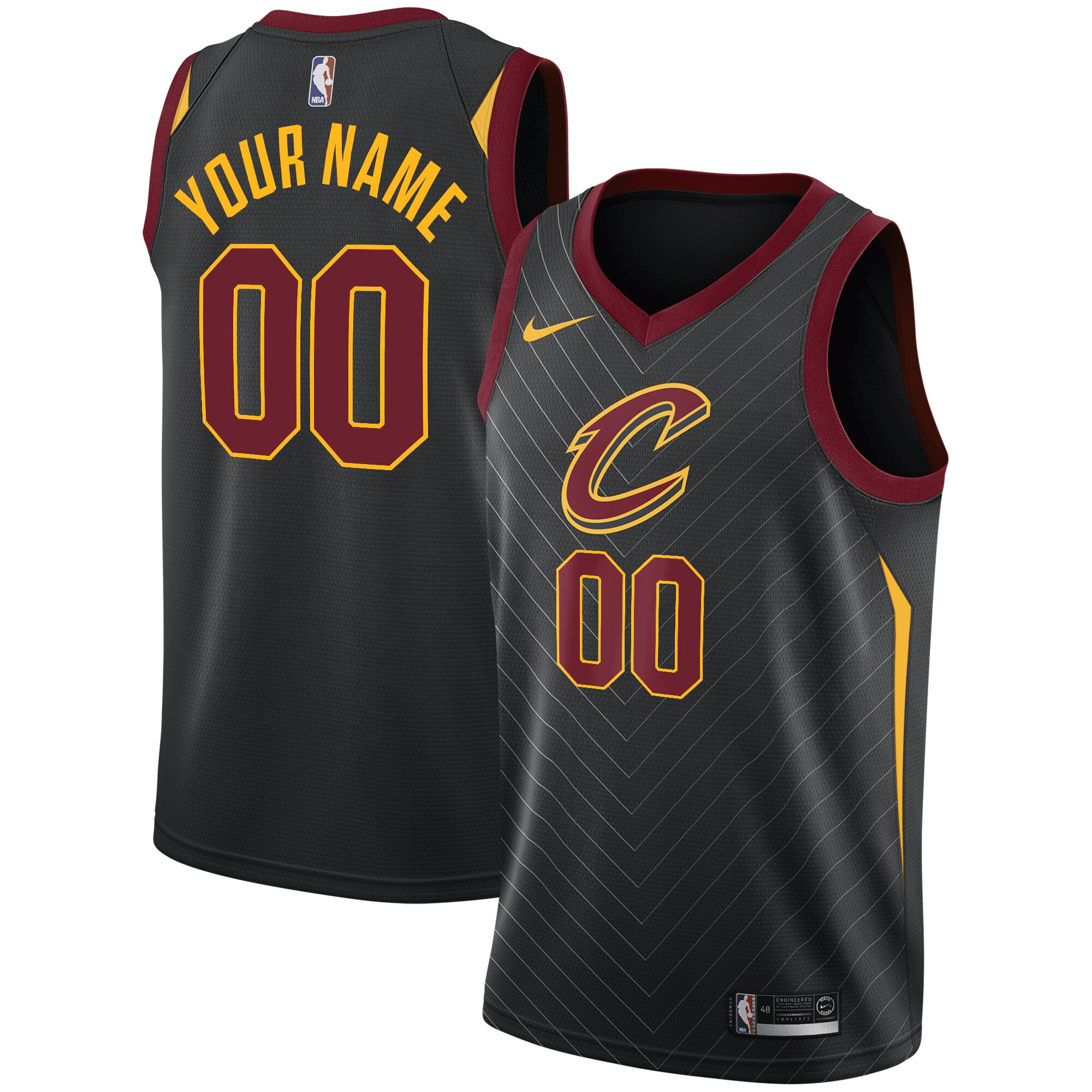 Cleveland Cavaliers Swingman Custom Jersey Black - Statement Edition Jersey