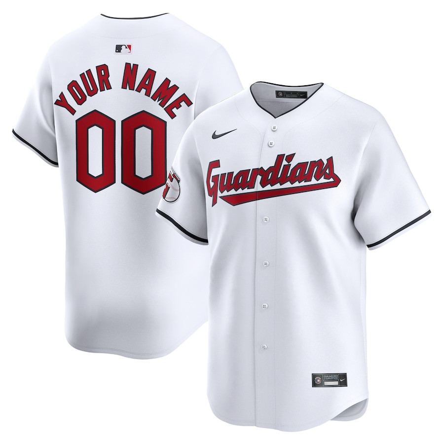 Cleveland Guardians Home Limited Custom Youth Jersey - White