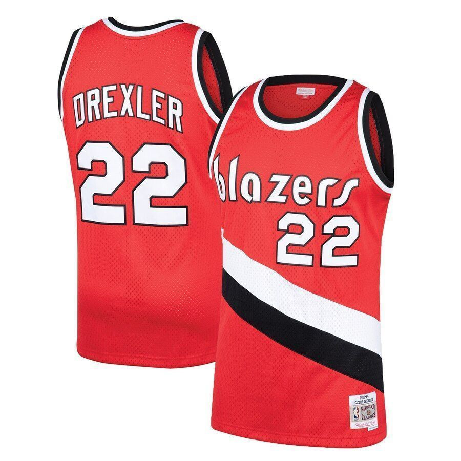 Clyde Drexler Portland Trail Blazers Mitchell & Ness Hardwood Classics Swingman Jersey - Red