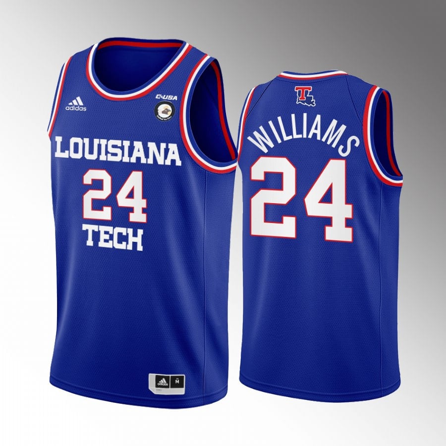 Cobe Williams 24 Louisiana Tech Bulldogs Blue Jersey College Basketball Away