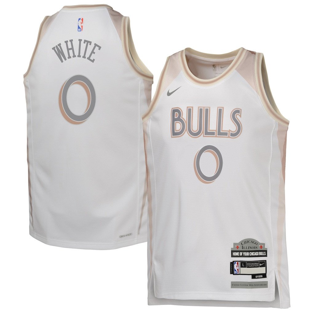 Coby White 0 Chicago Bulls 2024/25 Swingman Player Youth Jersey - City Edition - White