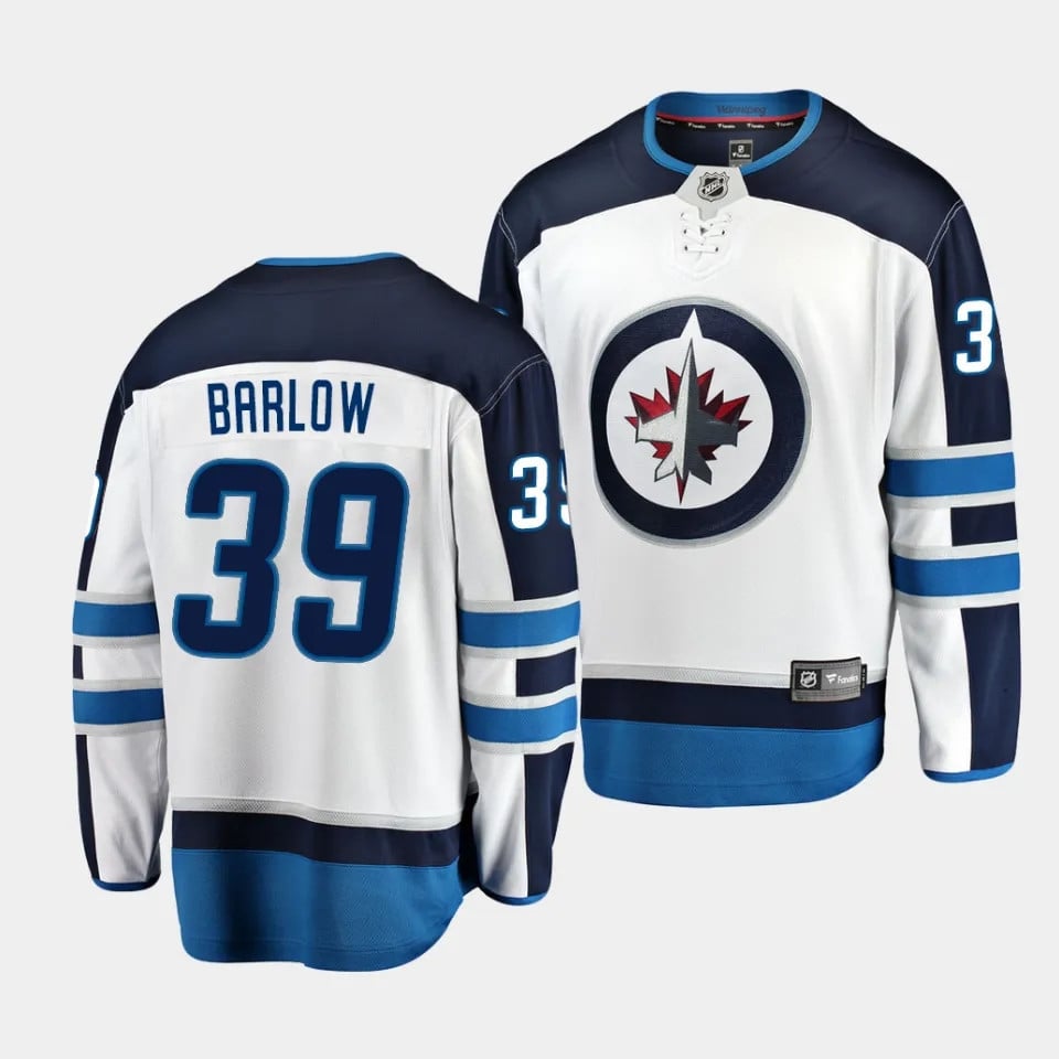 Colby Barlow #39 Winnipeg Jets 2023 Draft Away Breakaway Men Jersey - White