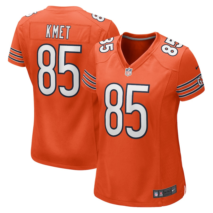 Cole Kmet 85 Chicago Bears Women Alternate Game Jersey - Orange Js6325