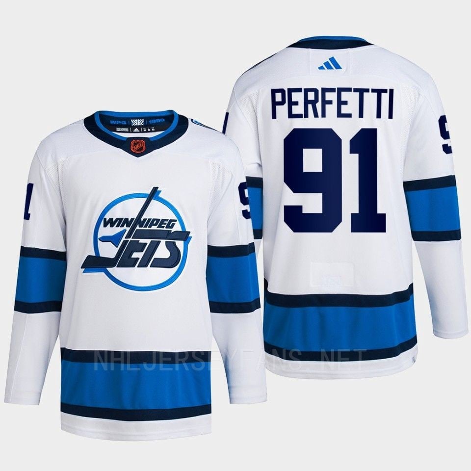 Cole Perfetti 91 Reverse Retro 2.0 2022 Winnipeg Jets White Jersey Primegreen