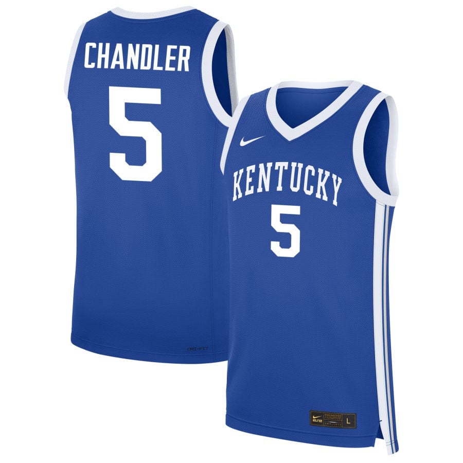 Collin Chandler 5 Kentucky Wildcats Nil Men's Basketball Jersey - Royal