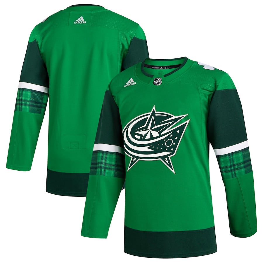 Columbus Blue Jackets 2023 St. Patrick's Day Primegreen Men Jersey - Kelly Green