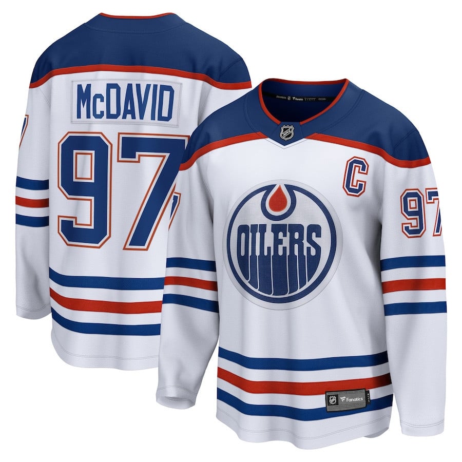 Connor Mcdavid 97 Edmonton Oilers Away Breakaway Jersey - Men, White