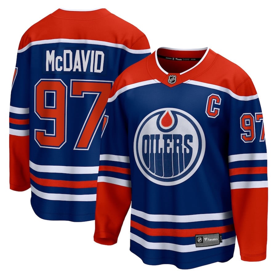 Connor Mcdavid 97 Edmonton Oilers Home Breakaway Jersey - Men, Navy