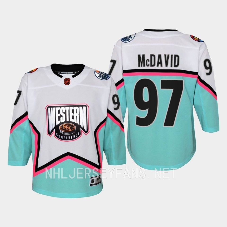 Connor Mcdavid 97 Edmonton Oilers2023 All-star Western Conference Premier White