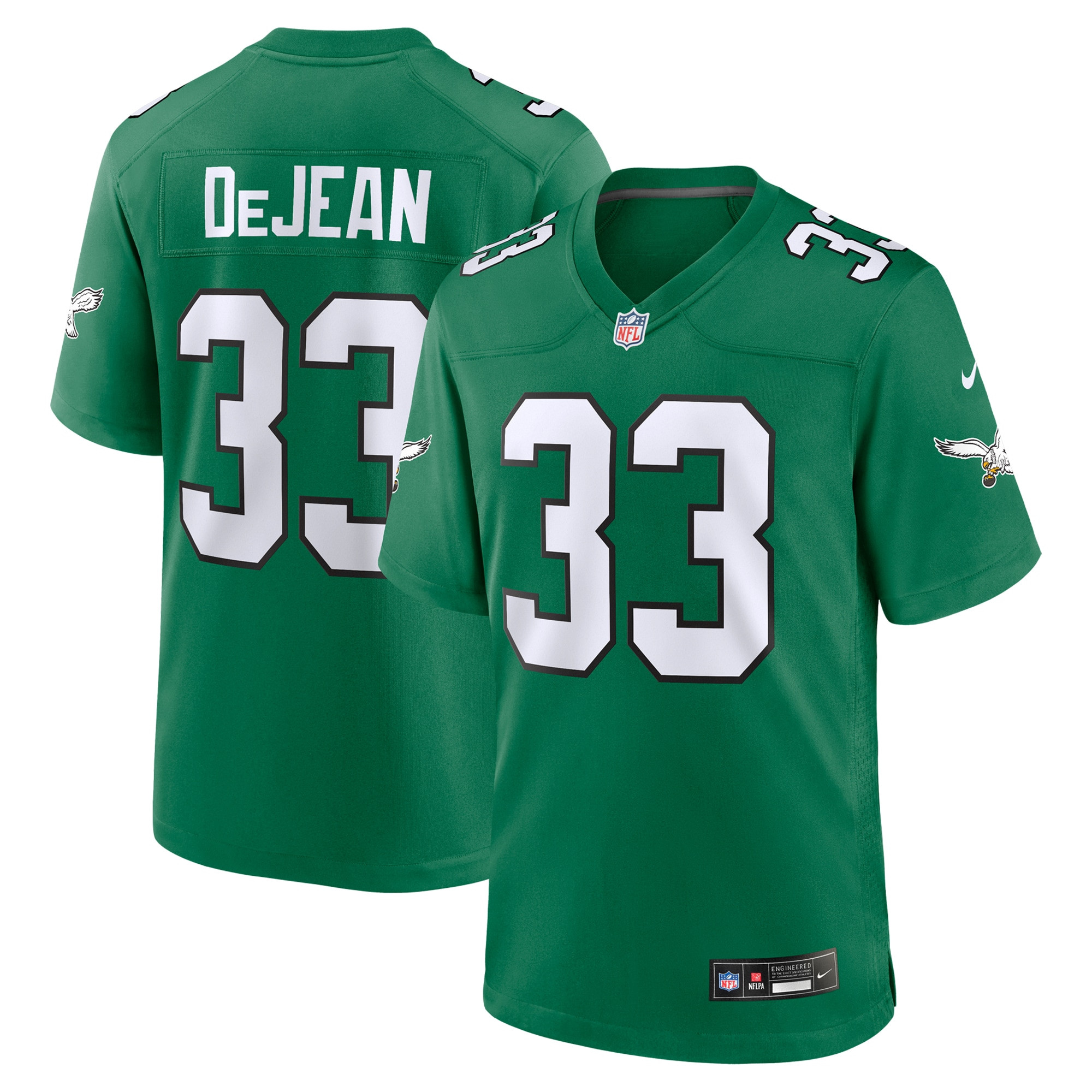 Cooper Dejean 33 Philadelphia Eagles Alternate Game Men Jersey - Kelly Green Js4632