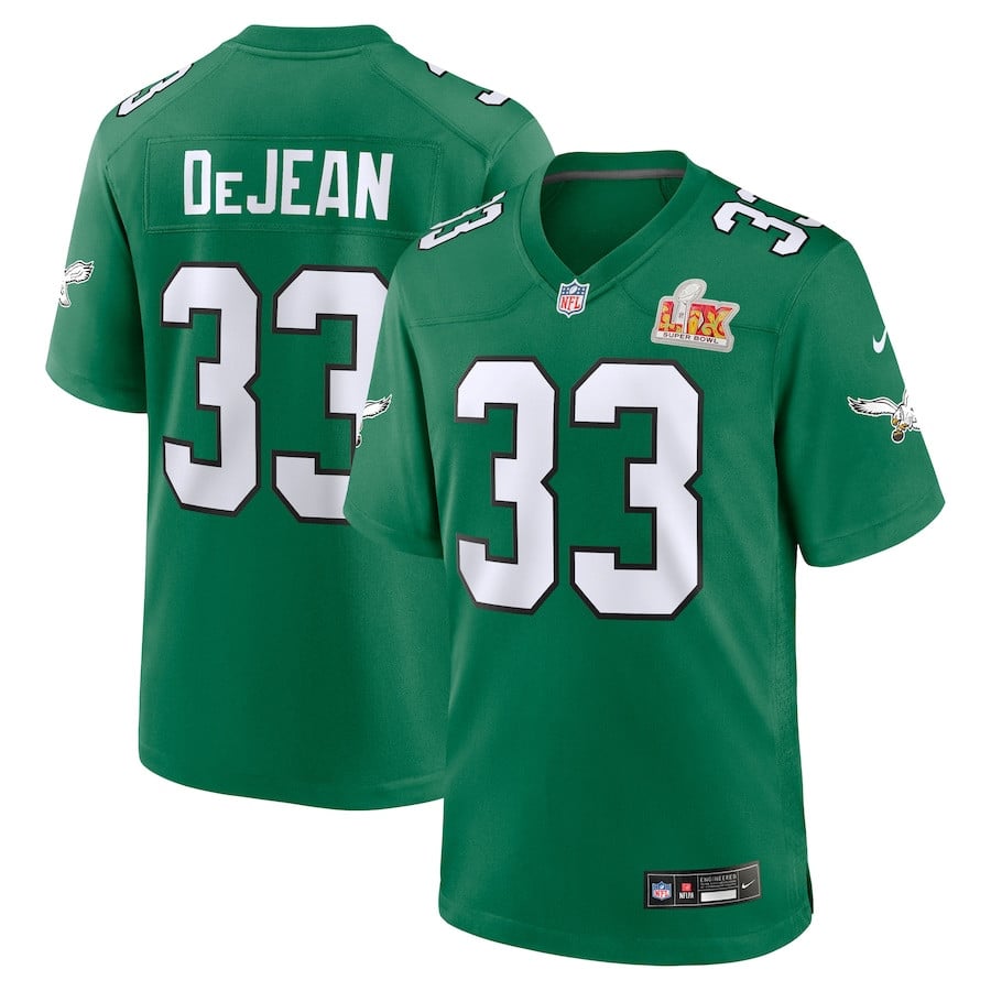 Cooper Dejean 33 Philadelphia Eagles Super Bowl Lix 2nd Alternate Game Jersey - Kelly Green Js5753