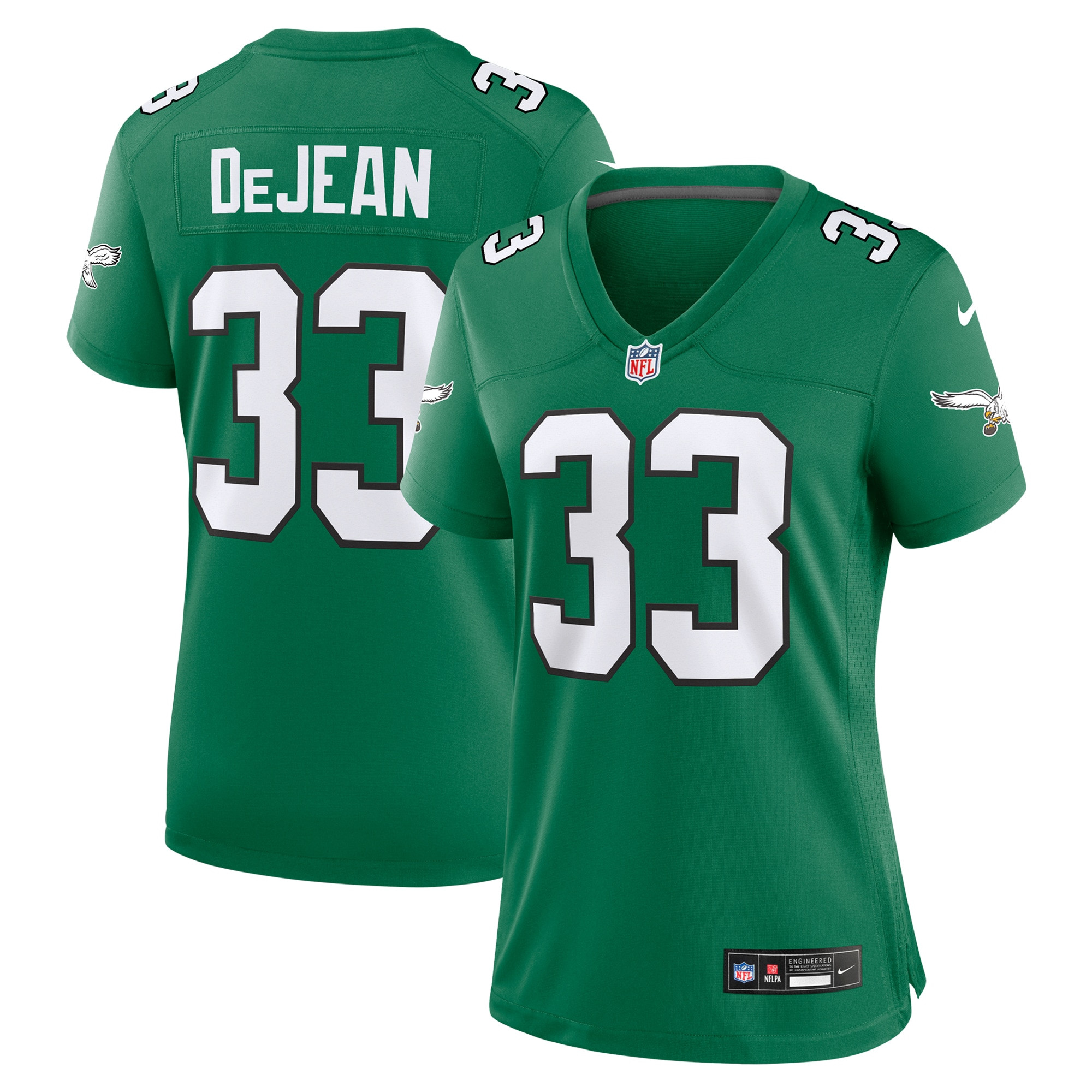 Cooper Dejean 33 Philadelphia Eagles Women's Alternate Game Jersey - Kelly Green Js9329
