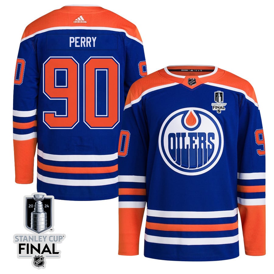 Corey Perry 90 Edmonton Oilers 2024 Stanley Cup Final Home Primegreen Jersey - Men, Royal
