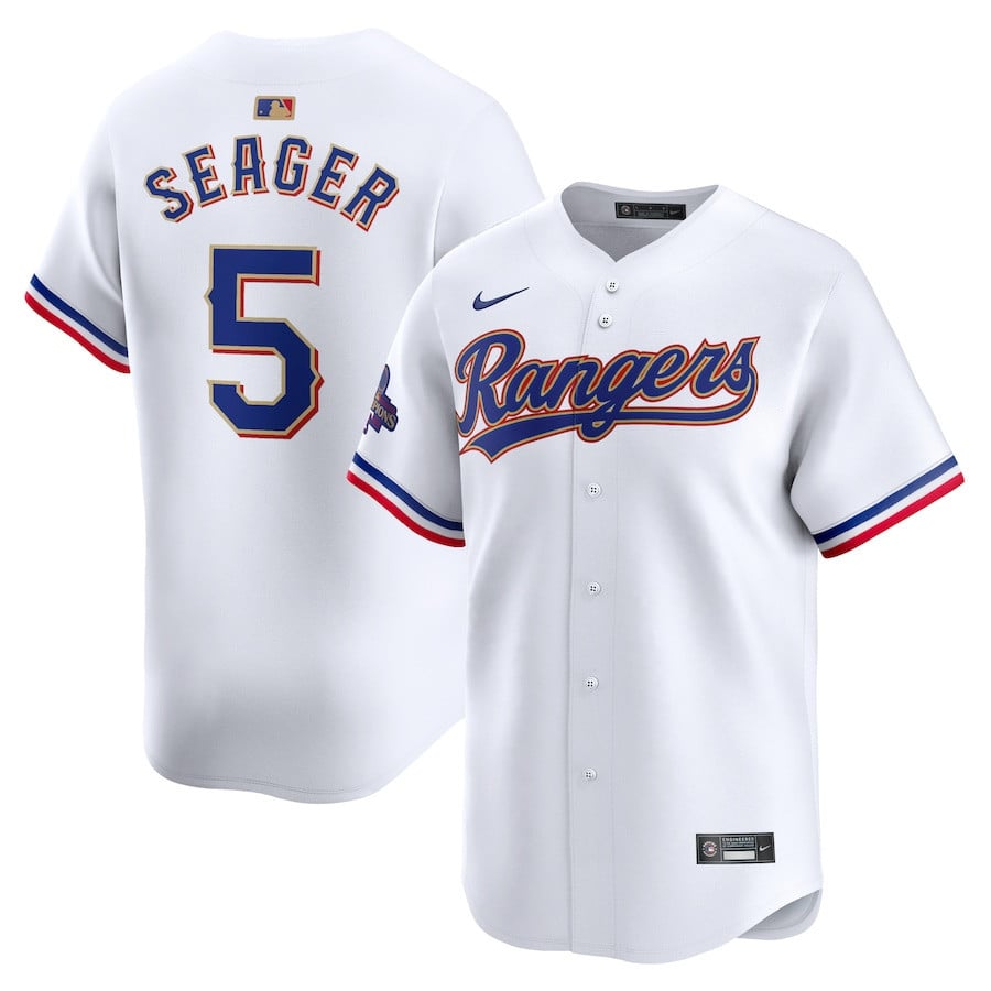 Corey Seager 5 Texas Rangers 2024 Gold Collection Limited Jersey - White