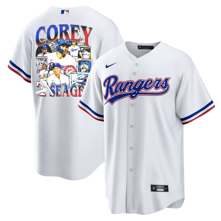 Corey Seager 5 Texas Rangers Journey 2023 Home Player Men Jersey - White