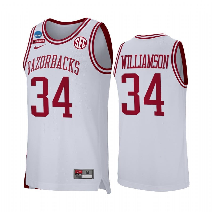 Corliss Williamson 34 Arkansas Razorbacks White Jersey Retro Basketball Alumni