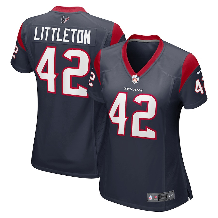 Cory Littleton 42 Houston Texans Women Team Color Jersey - Navy Js7634