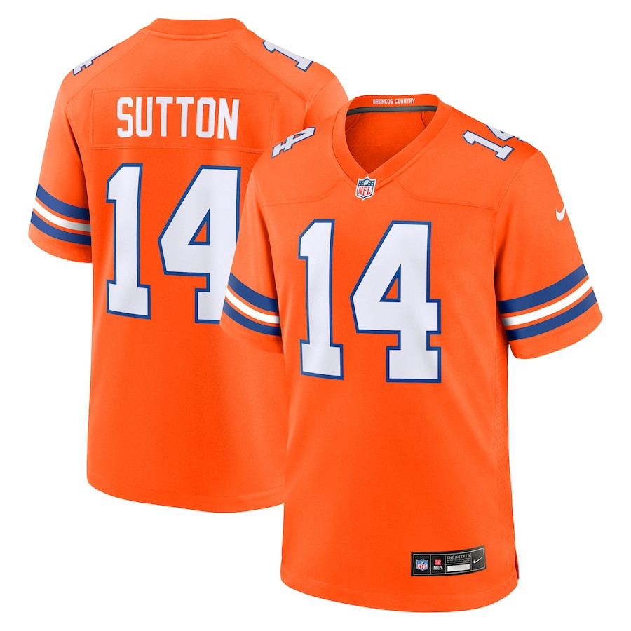 Courtland Sutton 14 Denver Broncos Mile High Collection 1977 Throwback Player Game Men Jersey - Orange Js2712