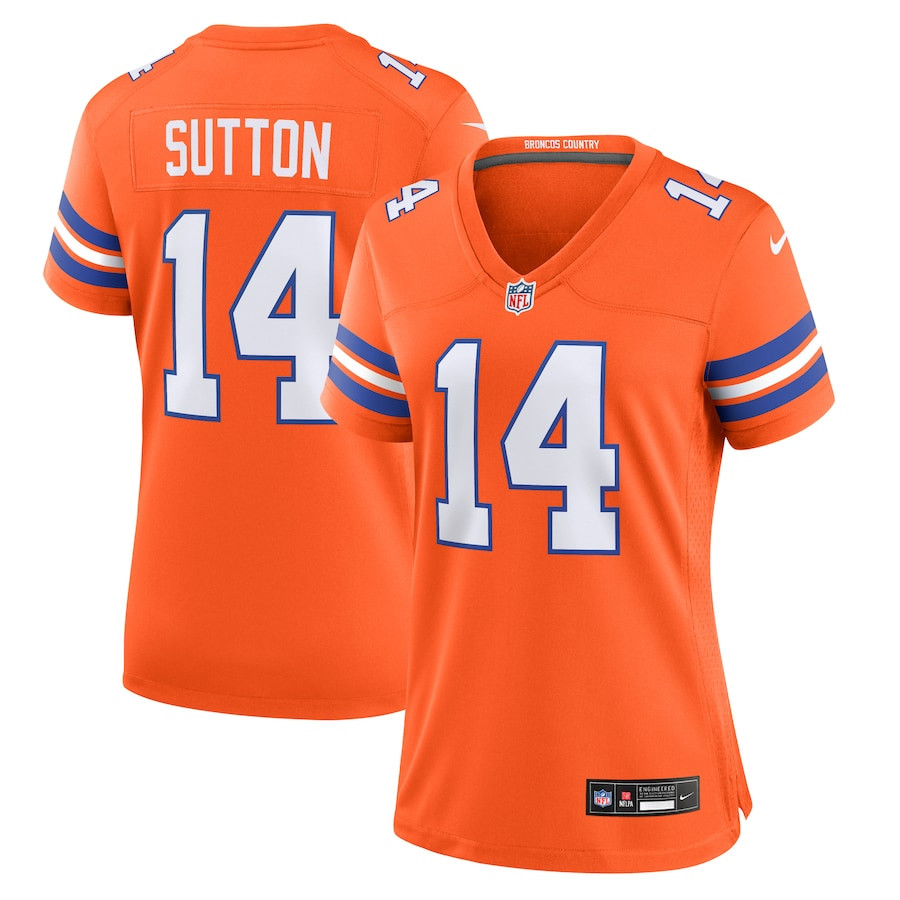 Courtland Sutton 14 Denver Broncos Women's Mile High Collection 1977 Throwback Player Game Jersey - Orange Js1627