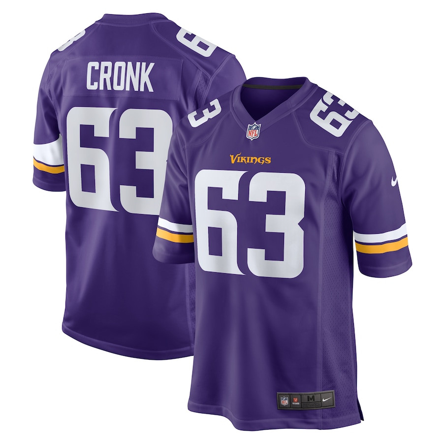 Coy Cronk 63 Minnesota Vikings Team Game Men Jersey - Purple Js9530