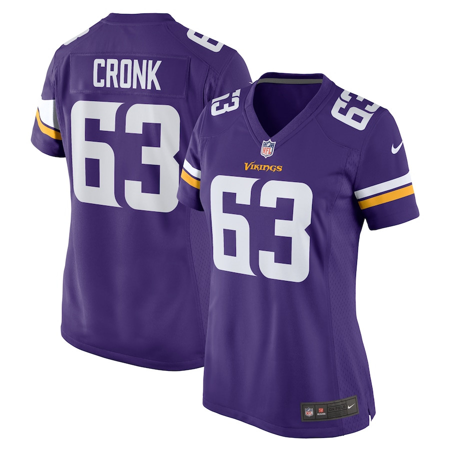Coy Cronk 63 Minnesota Vikings Team Game Women Jersey - Purple Js5714