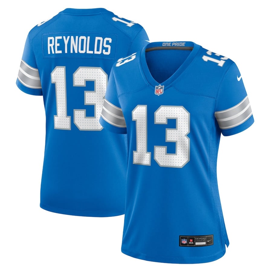 Craig Reynolds 13 Detroit Lions Women's Team Game Jersey - Blue Js3051
