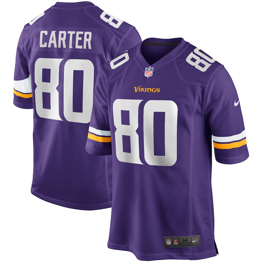 Cris Carter 80 Minnesota Vikings Men Game Retired Jersey - Purple Js1327