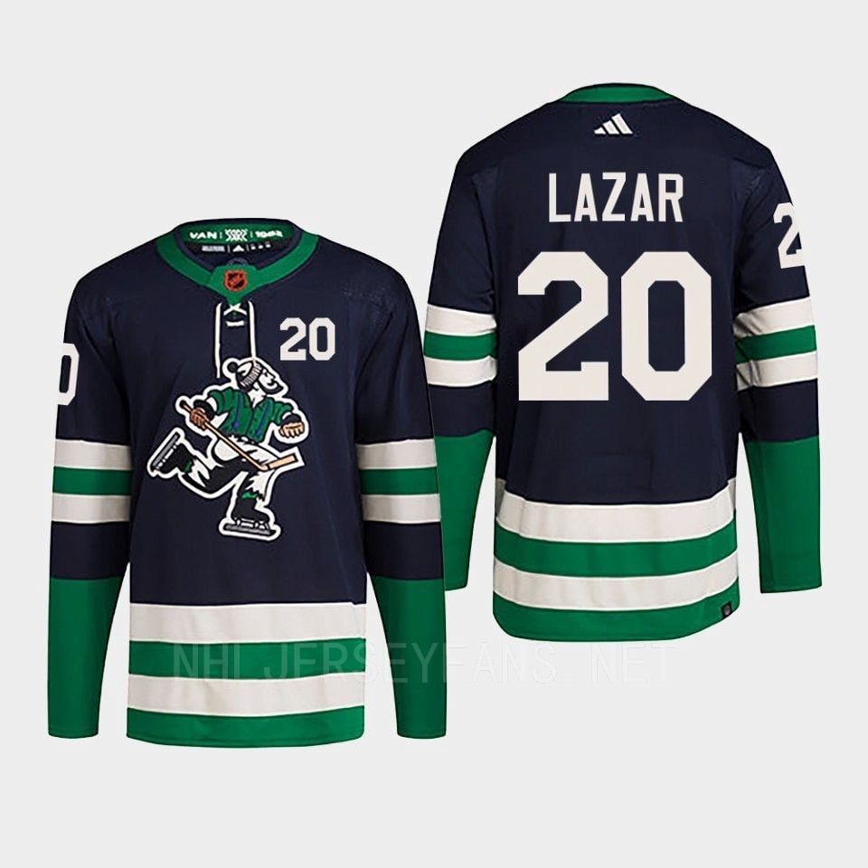 Curtis Lazar 20 Reverse Retro 2.0 2022 Vancouver Canucks Navy Jersey Primegreen