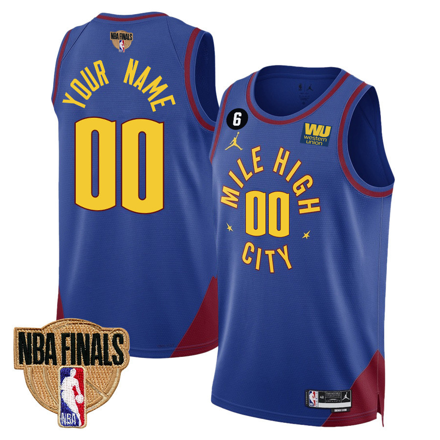 Custom 00 Denver Nuggets Final Champions 2023 Swingman Youth Jersey - Blue