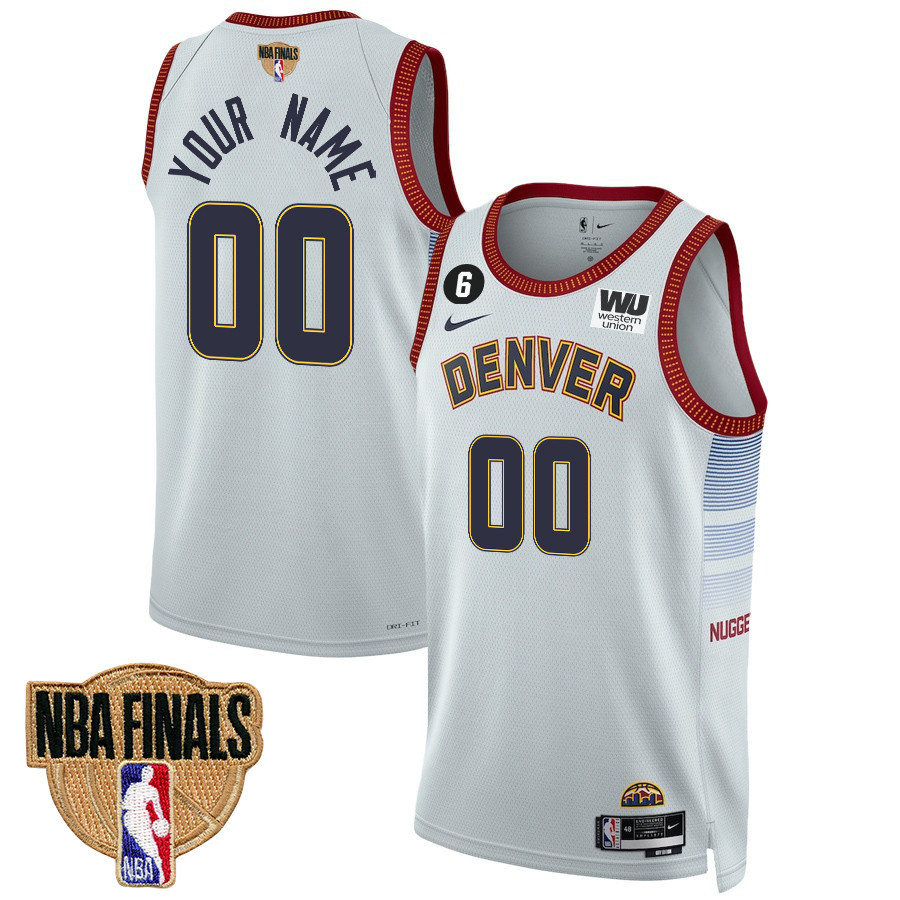 Custom 00 Denver Nuggets Final Champions 2023 Swingman Youth Jersey - White